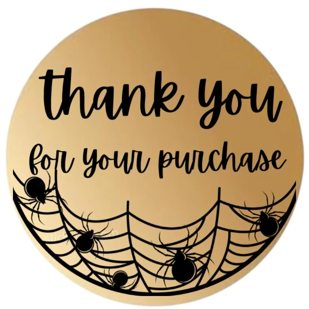 thank you for your purchase spiderweb - packaging stickers for halloween new